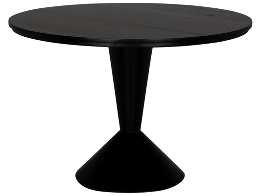 Pansy Round Wood End Table in Black Reclaimed Douglas Fir