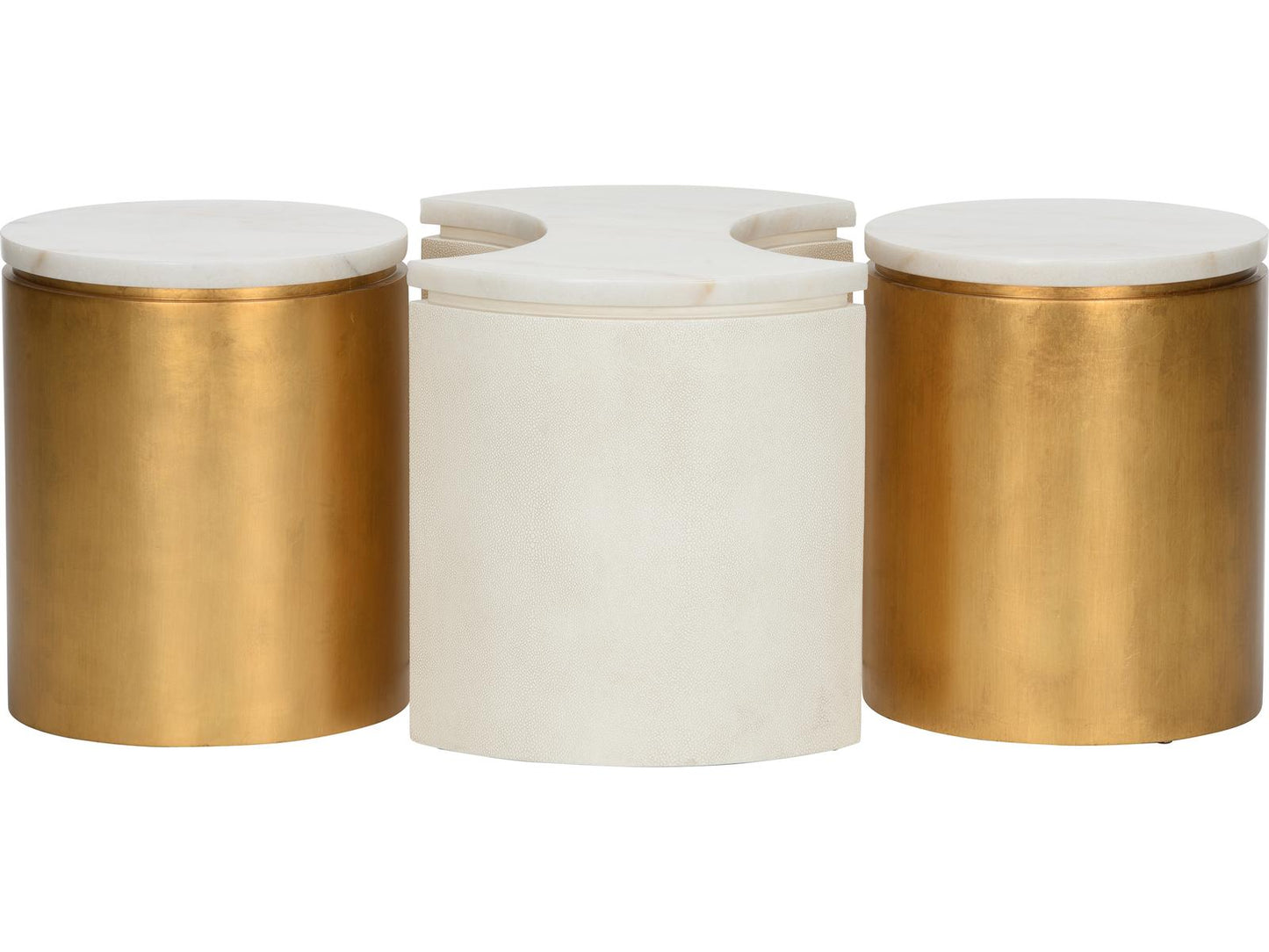 Bradshaw Orrell Marble White Cream Gold Coffee Table Set