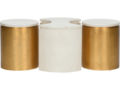 Bradshaw Orrell Marble White Cream Gold Coffee Table Set