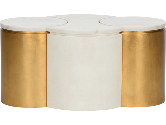 Bradshaw Orrell Marble White Cream Gold Coffee Table Set