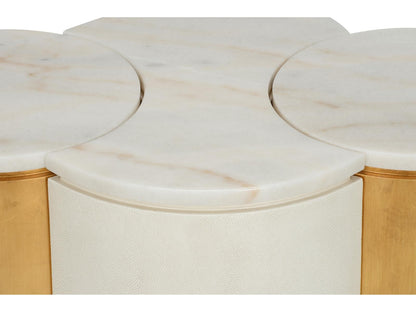 Bradshaw Orrell Marble White Cream Gold Coffee Table Set