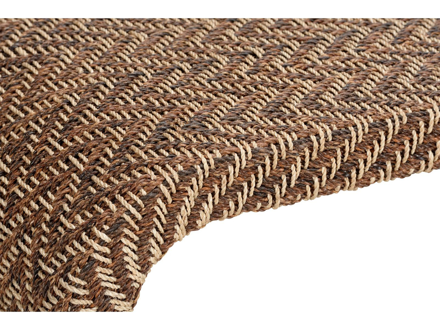 Bill Cain Rope Waterfall Console Table in Brown and Gold Abaca Rope