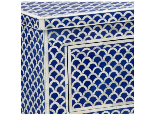 New London Console Table with Blue and White Bone Inlay