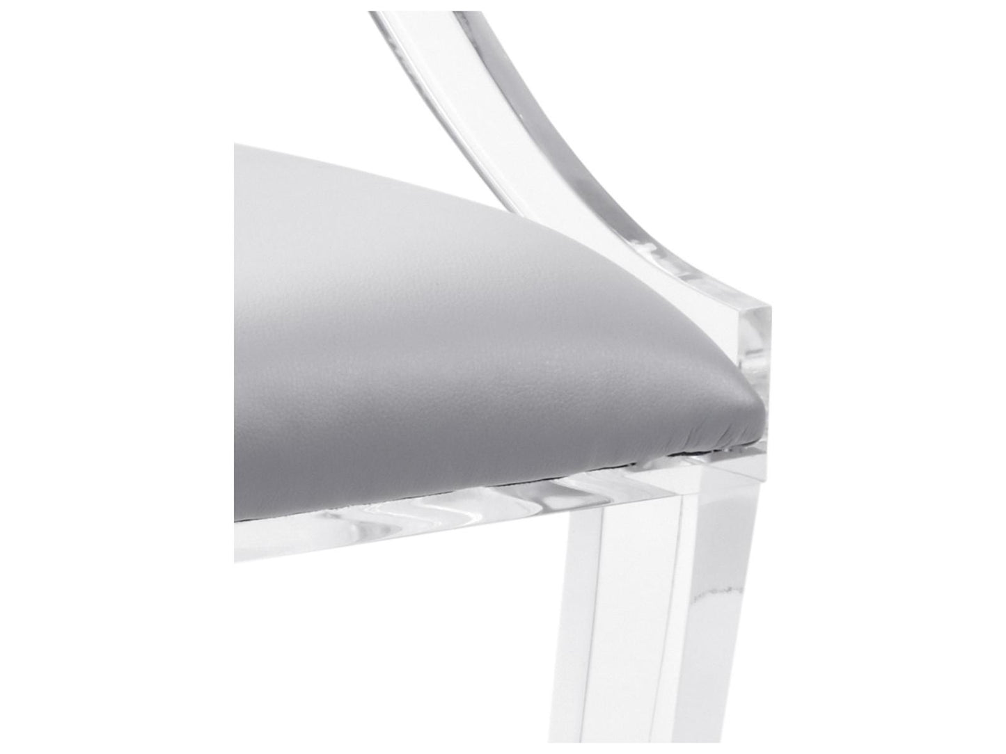 Williams Clear Acrylic Accent Chair with Removable Gray Cushion