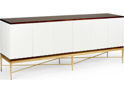 James Sideboard Walnut Veneered Wood with White Push Open Doors