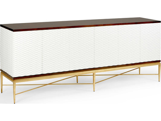 James Sideboard Walnut Veneered Wood with White Push Open Doors
