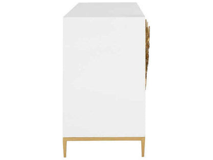 Shayla Copas White Wood Branch Sideboard Gold Accent