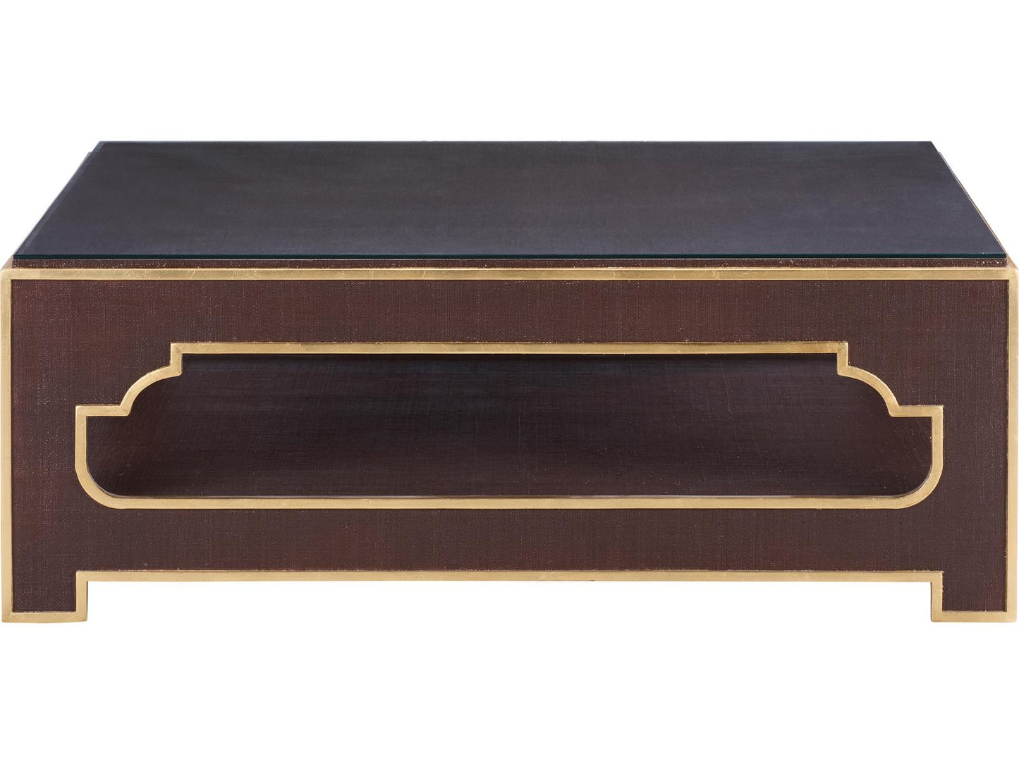 Jamie Merida Square Glass Brown Coffee Table