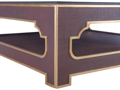 Jamie Merida Square Glass Brown Coffee Table
