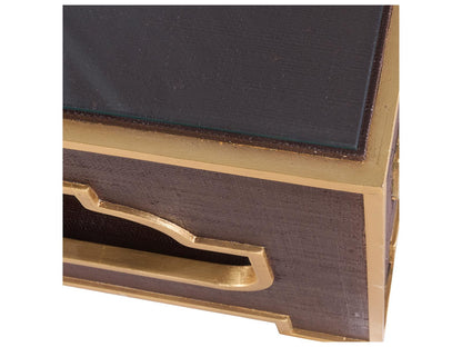Jamie Merida Square Glass Brown Coffee Table