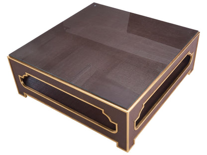 Jamie Merida Square Glass Brown Coffee Table
