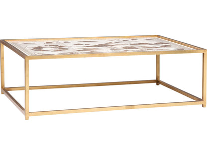 Jamie Merida Rectangular Glass Gold Coffee Table