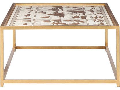 Jamie Merida Rectangular Glass Gold Coffee Table