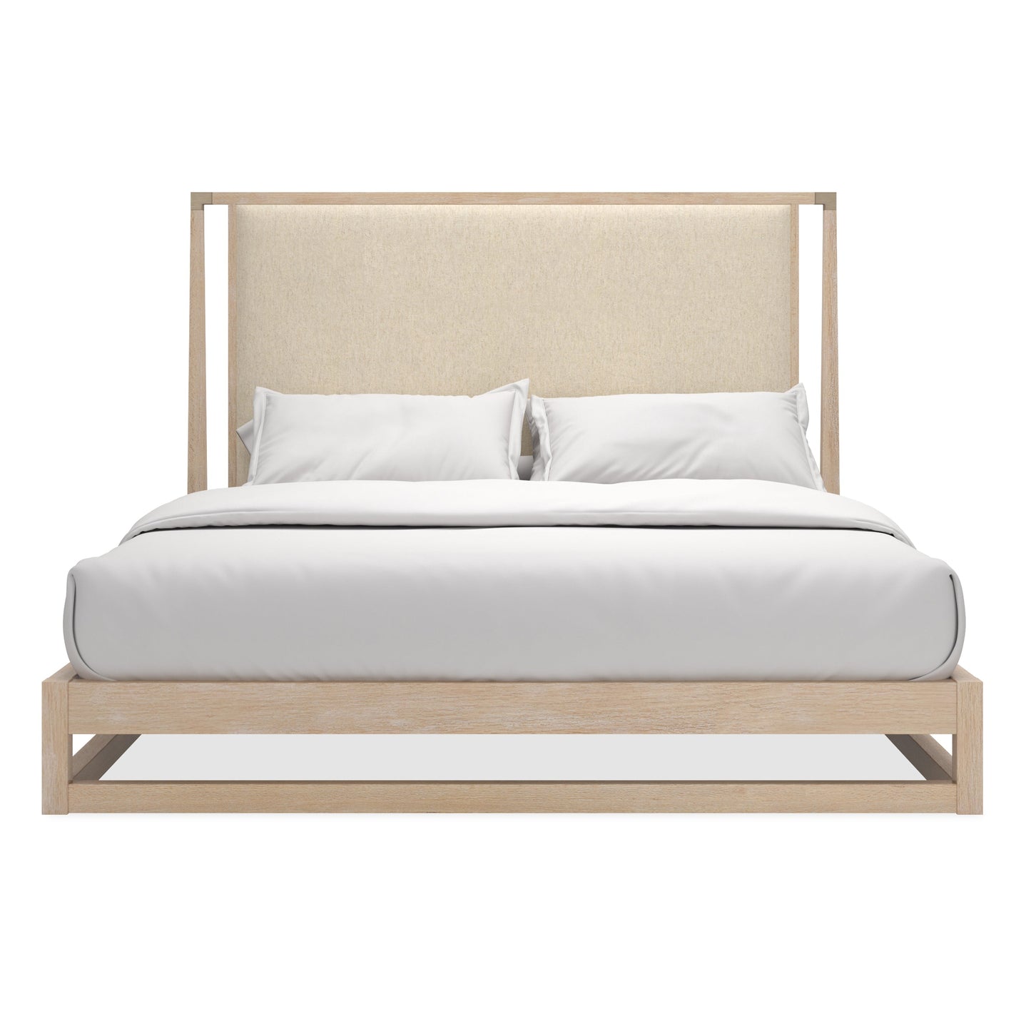 Caracole Classic Pinstripe Upholstered Light Bed
