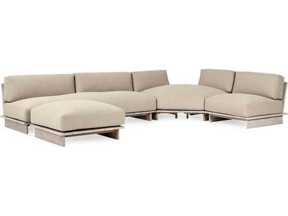 Livia 3-Piece Outdoor Teak Sectional Sofa in Taupe