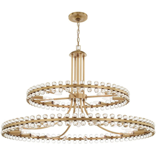 Crystorama Lighting Group Clover 24 Light 39" Wide Ring Chandelier with Glass Ball Accents