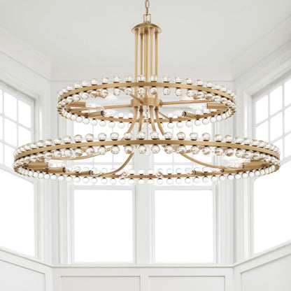 Crystorama Lighting Group Clover 24 Light 39" Wide Ring Chandelier with Glass Ball Accents