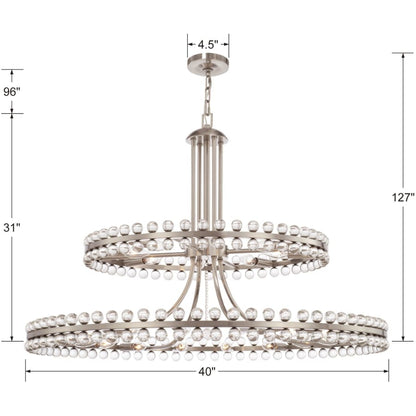 Crystorama Lighting Group Clover 24 Light 39" Wide Ring Chandelier with Glass Ball Accents