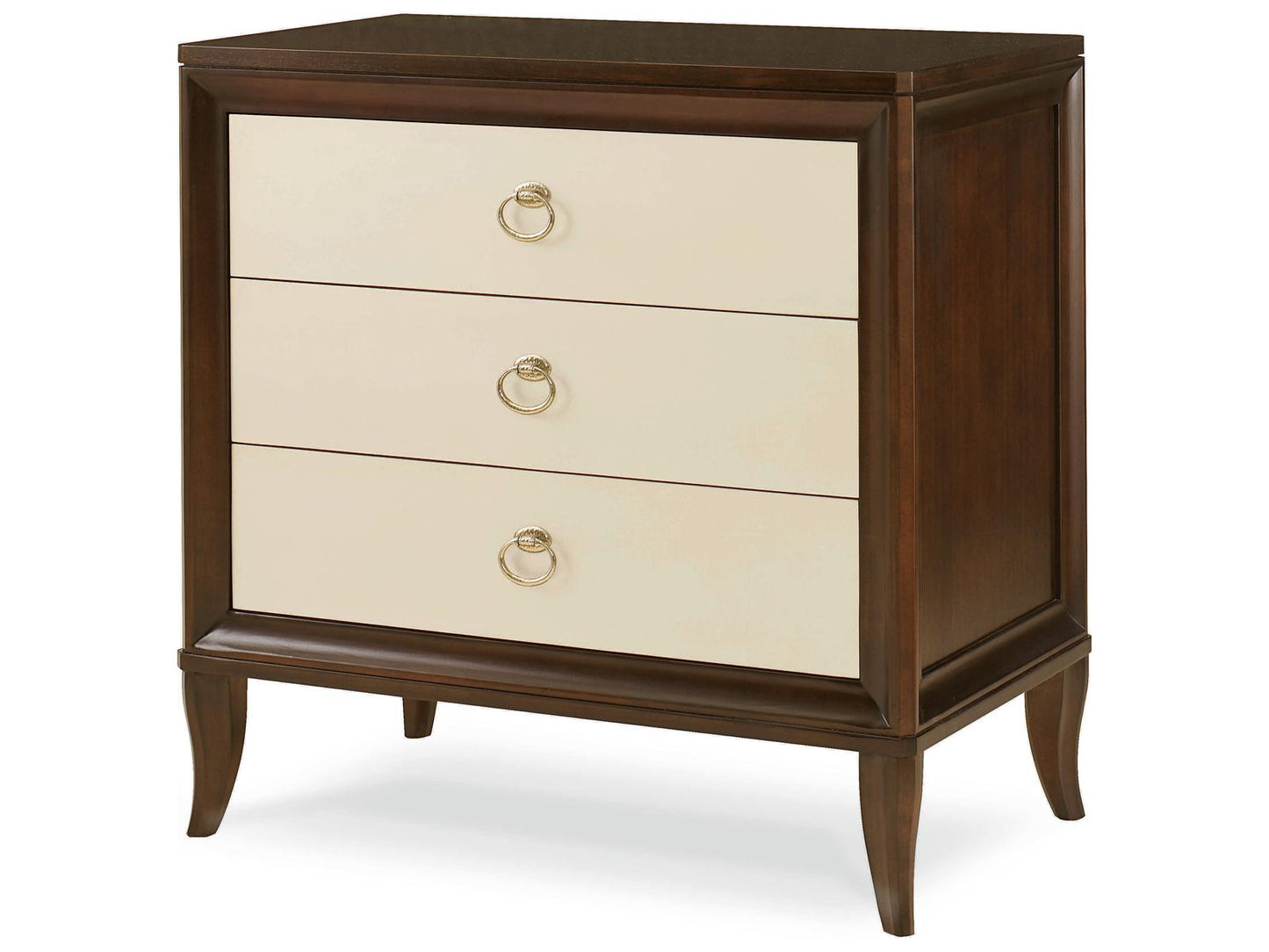 Tribeca Three Drawer Nightstand in Tribeca and Cream