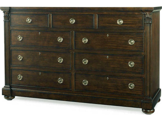 Chelsea Club Sloane Dresser in Cognac Mahogany with Nine Drawers