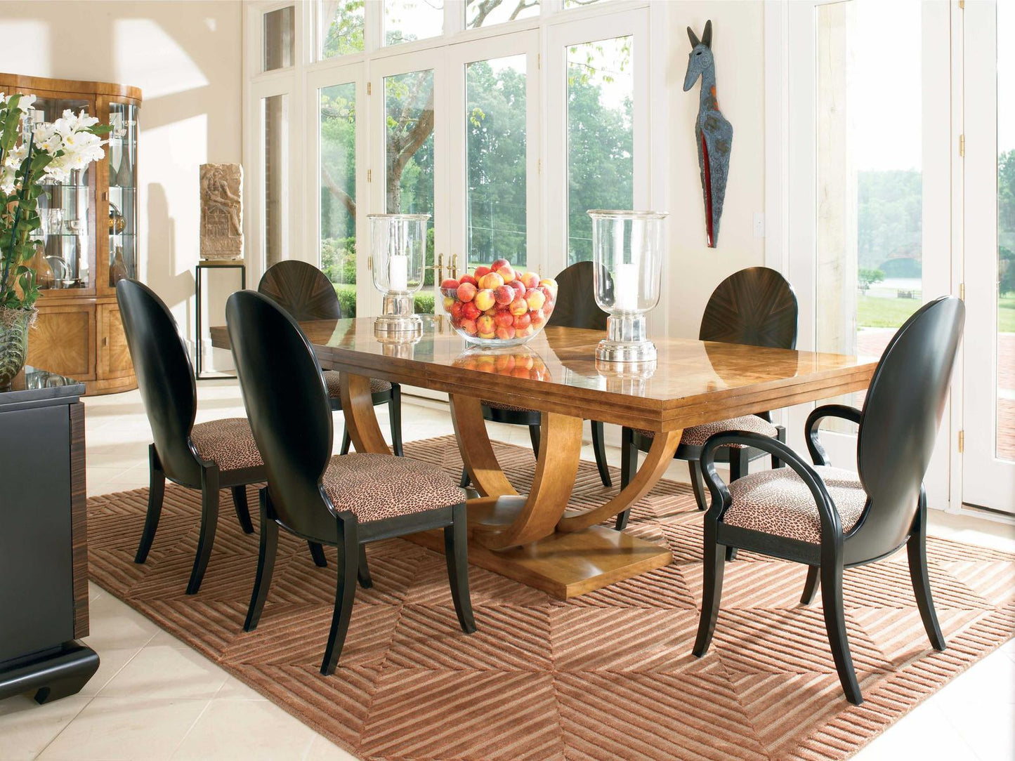 Omni Rectangle 78-Inch Dining Table in Cluster Maple and Sable Finish