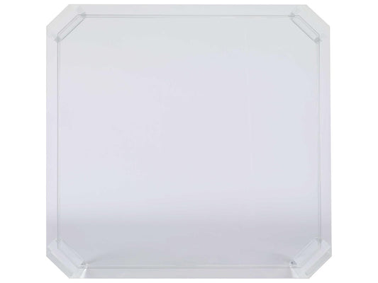Thomas O'Brien Phoenix Square Coffee Table with Glass Top and Acrylic Base