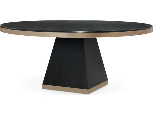 Corso 72 Inch Round Dining Table Black Cerused Oak
