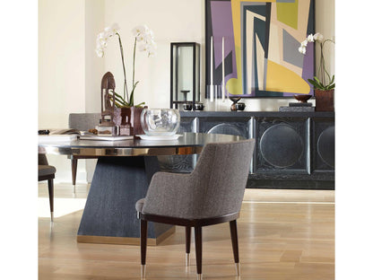 Corso 72 Inch Round Dining Table Black Cerused Oak