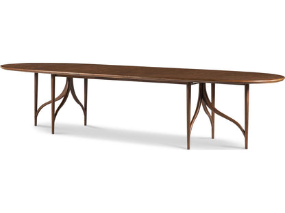 Quentin Oval Dining Table in Walnut with Extension Leaf