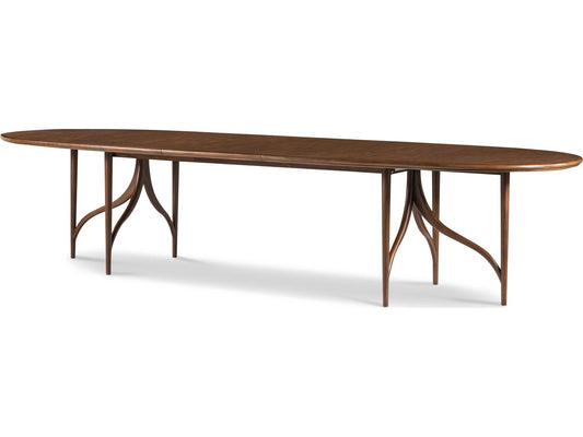 Quentin Oval Dining Table in Walnut with Extension Leaf