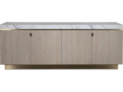 Cadence Credenza with Carrara Marble Top in Sand Cerused