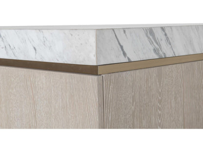 Cadence Credenza with Carrara Marble Top in Sand Cerused