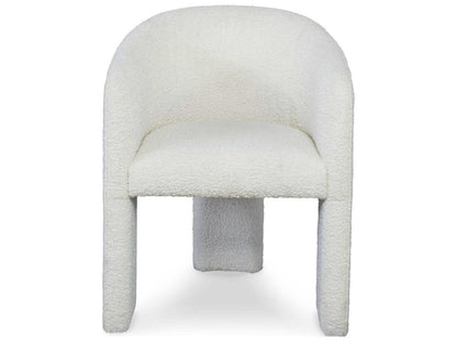 Cadence Open Leg Upholstered Dining Armchair in Off-White Boucle Fabric