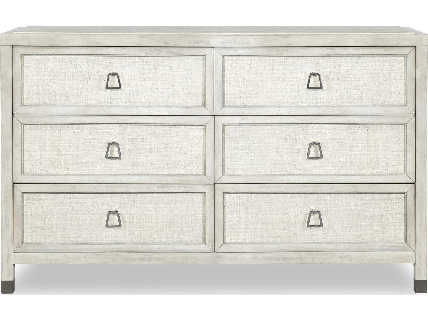 Curate Atlas Six Drawer Dresser in Off White with Raffia