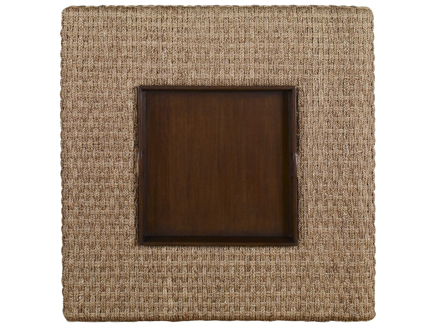 Curate Havana Square Cocktail Table in Natural Abaca and Mahogany