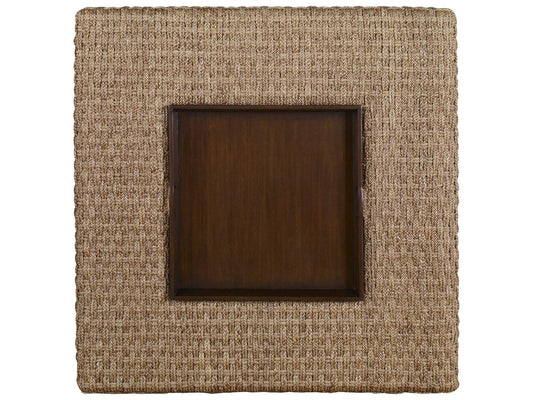 Curate Havana Square Cocktail Table in Natural Abaca and Mahogany