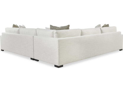 Great Room Two-Piece Modular Fabric Sectional in Snow White