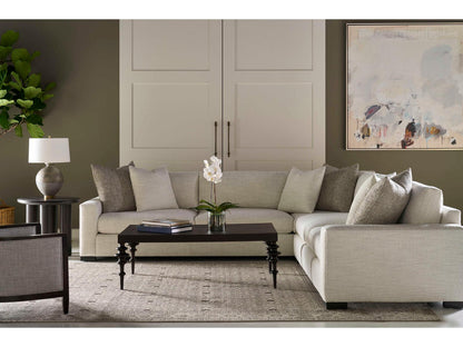 Great Room Two-Piece Modular Fabric Sectional in Snow White