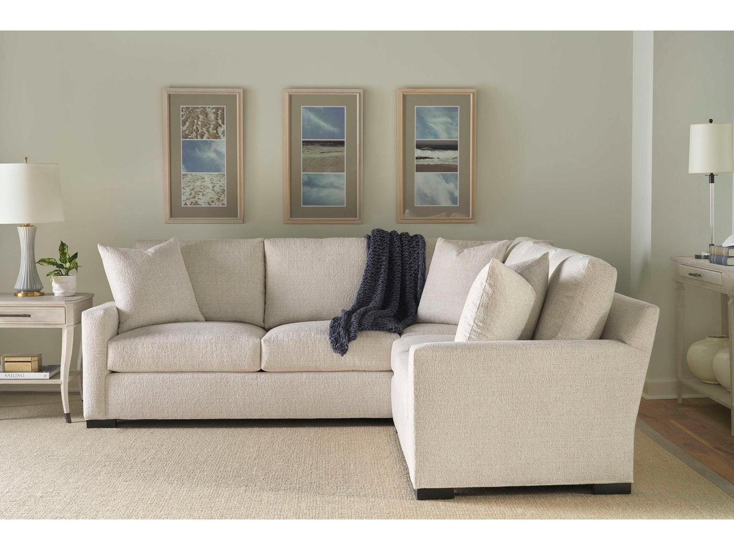Cornerstone 2-Piece White Fabric Sectional Sofa