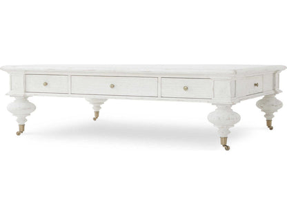 Monarch Rectangle Coffee Table Oak and Veneer White Wash Finish