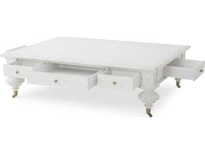 Monarch Rectangle Coffee Table Oak and Veneer White Wash Finish