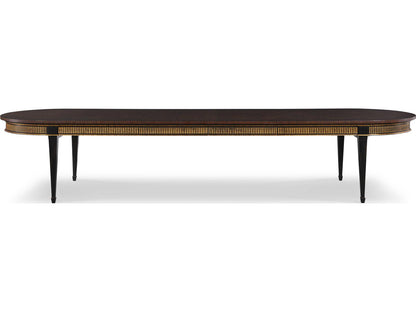 Monarch Barrington Oval Dining Table in Distressed Black and Gold with Mahogany Top