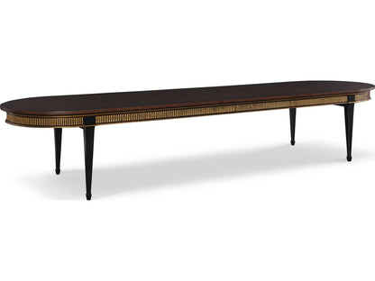Monarch Barrington Oval Dining Table in Distressed Black and Gold with Mahogany Top