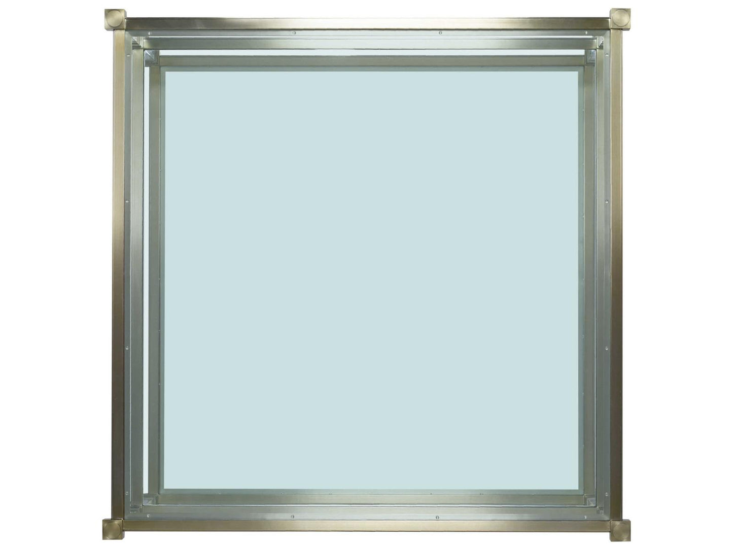 Gwyneth Square Cocktail Table Monarch Collection in Satin Brass and Acrylic