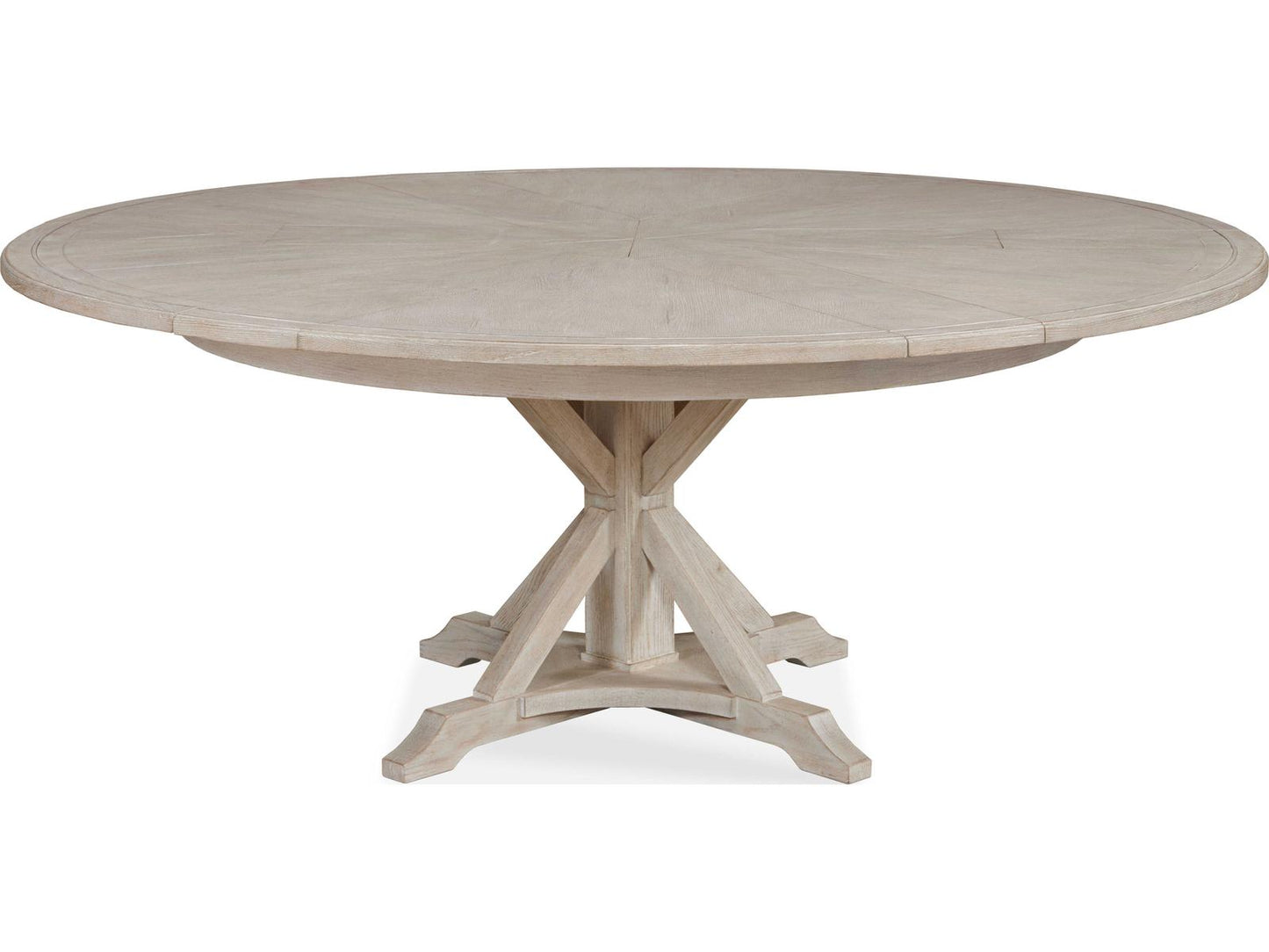 Monarch Collin Expandable Round Dining Table in White Rustic