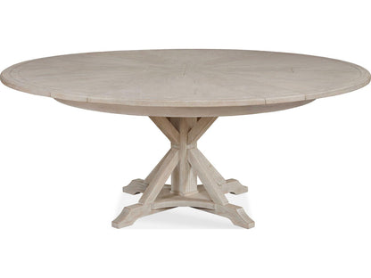 Monarch Collin Expandable Round Dining Table in White Rustic