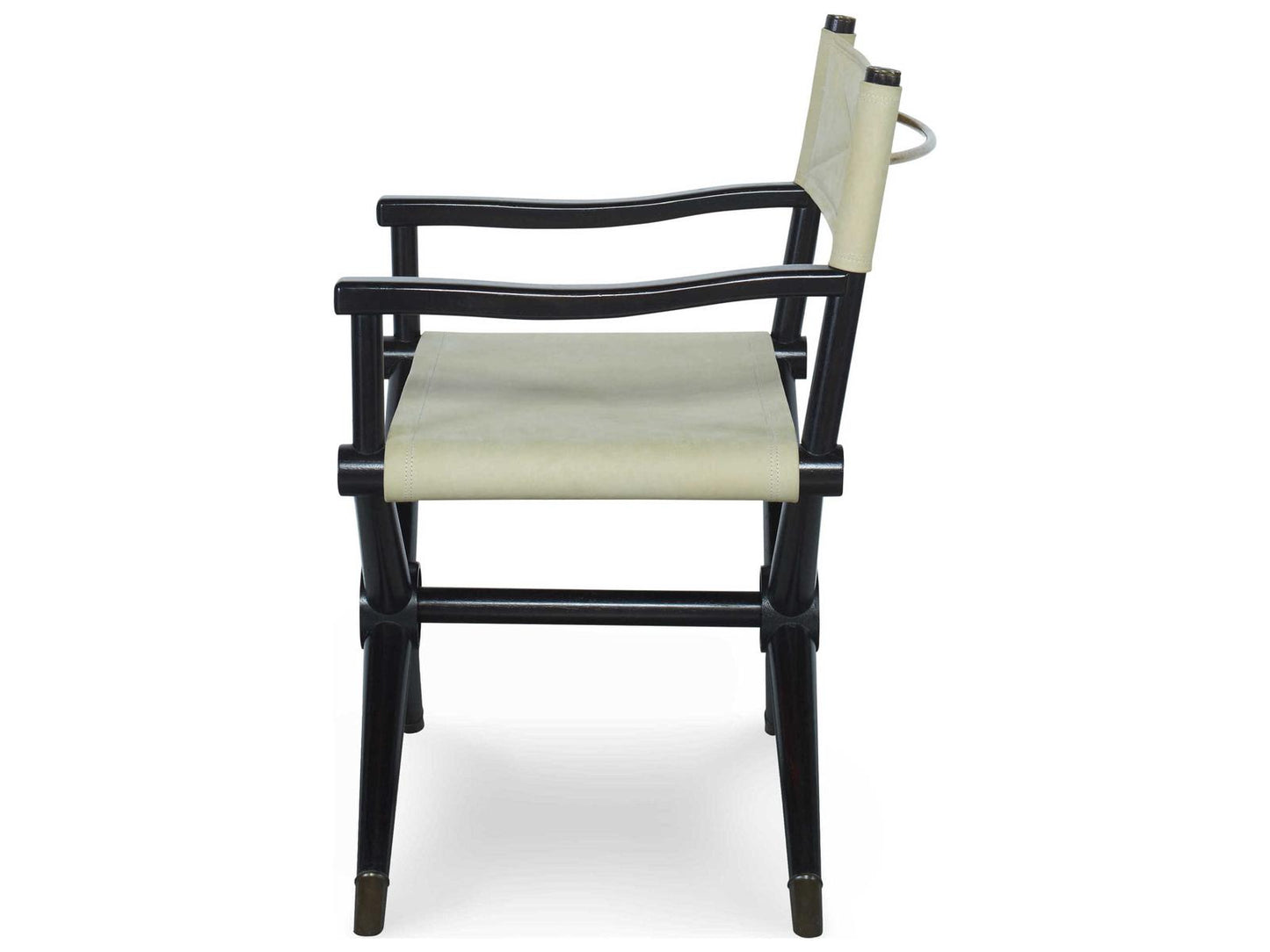 Minnelli Upholstered Leather Dining Arm Chair in Coconut and Black