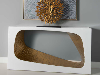 Grand Tour Kelly Console Table in Cream and Bronze