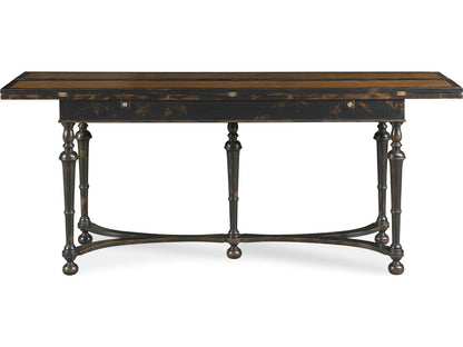 Winston Flip-top Console Table in Mahogany and Oak Veneer
