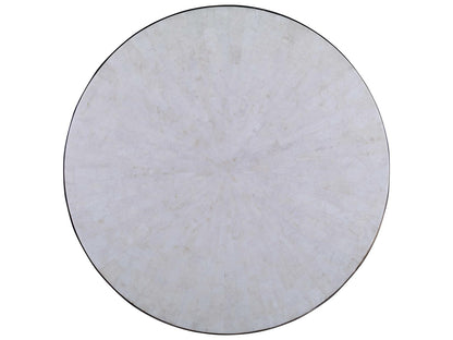 Equinox Round Coffee Table in Polished Nickel and Crystal Stone